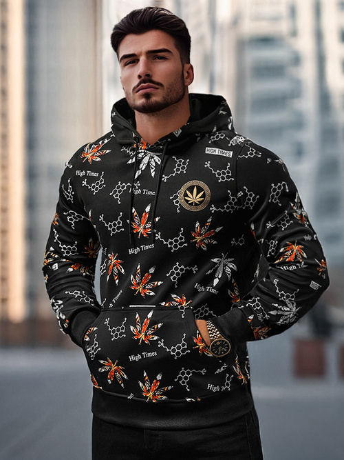 Ανδρικό Φούτερ με kουκούλα μαύρο OZONEE O/B266Z