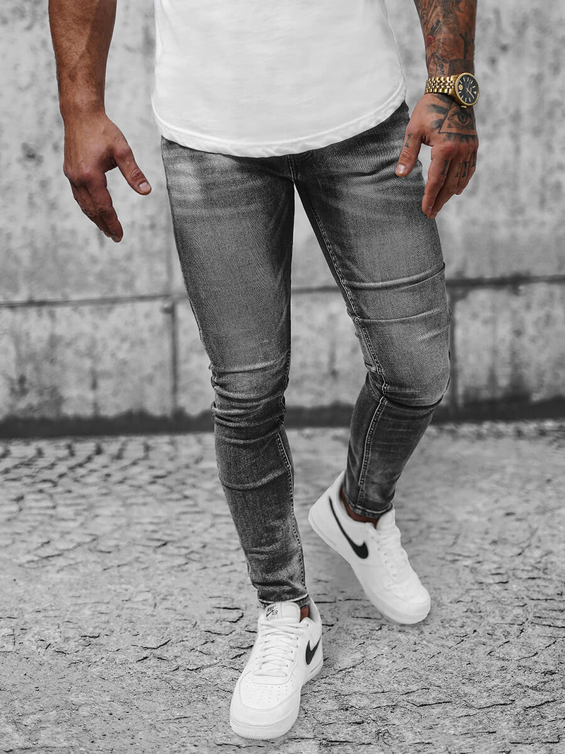 Ανδρικό τζιν παντελόνι Γραφίτης OZONEE NB/MP0021GZ