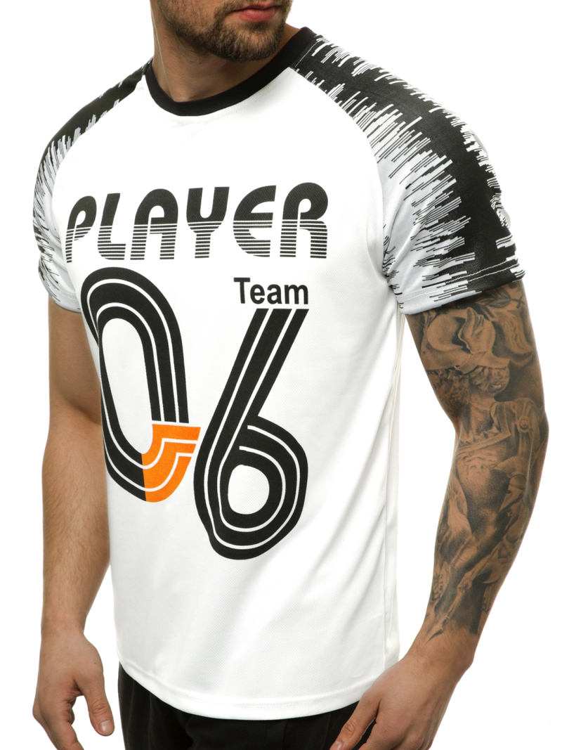 Ανδρικό μπλουζάκι λευκό OZONEE JS/KS2065