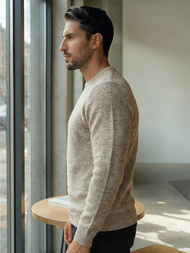 Ανδρικό πουλόβερ μπεζ OZONEE JS/59B3600/155