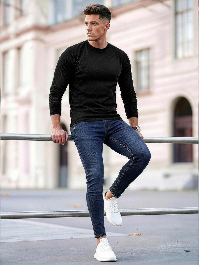 Ανδρικό τζιν παντελόνι Σκούρο μπλε OZONEE O/JK2951Z