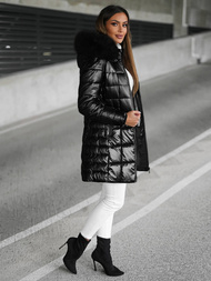 Γυναικείο μπουφάν mαύρος OZONEE JS/16M9120/392Z