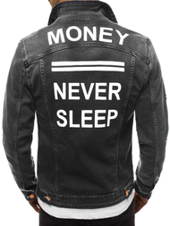 Ανδρικό τζιν μπουφάν μαύρο OZONEE G/600