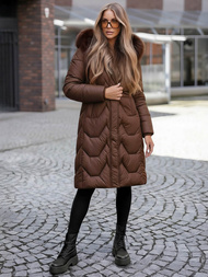 Γυναικείο μπουφάν Σοκολάτα OZONEE JS/5M3229/158