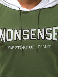 Ανδρικό μπλουζάκι με κουκούλα πράσινο OZONEE MAD/2882Z