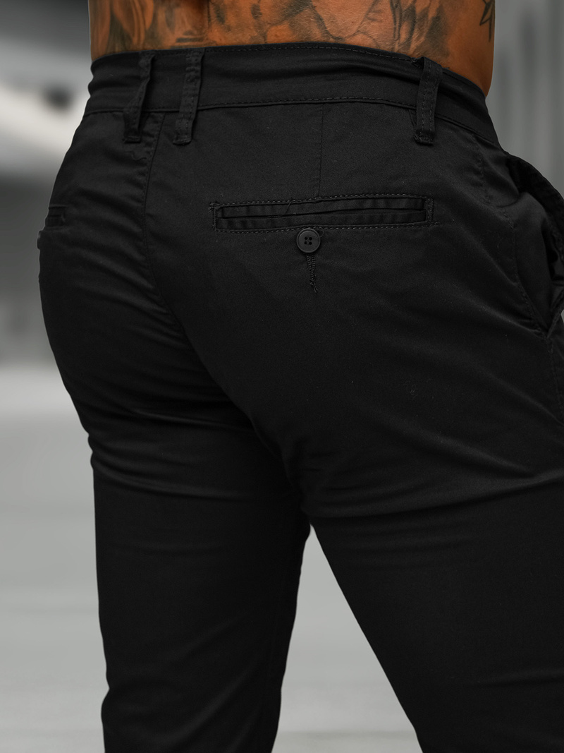 Ανδρικό παντελόνι chino mαύρος OZONEE BL/SK222/1