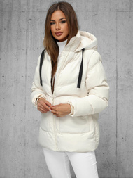 Γυναικείο μπουφάν eκρού OZONEE JS/5M3251/281Z