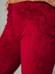 Γυναικείο βελούδινο παντελόνι φόρμας μπορντό OZONEE JS/92K521/35