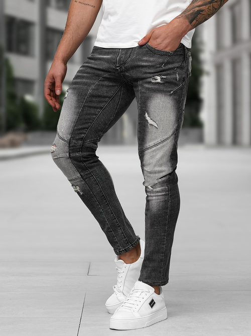 Ανδρικό τζιν παντελόνι mαύρος OZONEE NB/MP0045NZ