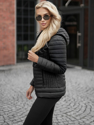 Γυναικείο μπουφάν μαύρο OZONEE JS/11Z8228