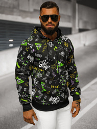 Ανδρικό Φούτερ με Kουκούλα Mαύρος OZONEE JS/8B1186/3