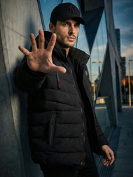 Ανδρικό μπουφάν mαύρος OZONEE JS/31M5081/392