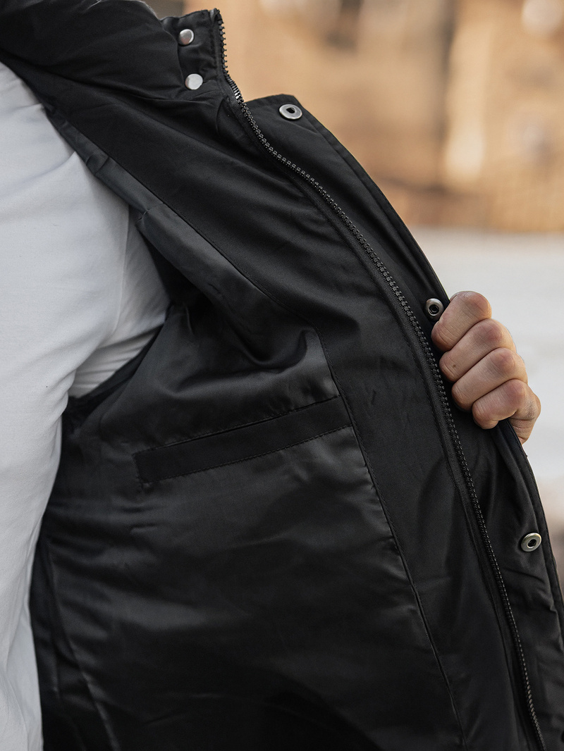 Ανδρικό μπουφάν mαύρος OZONEE JS/57M7503/392Z