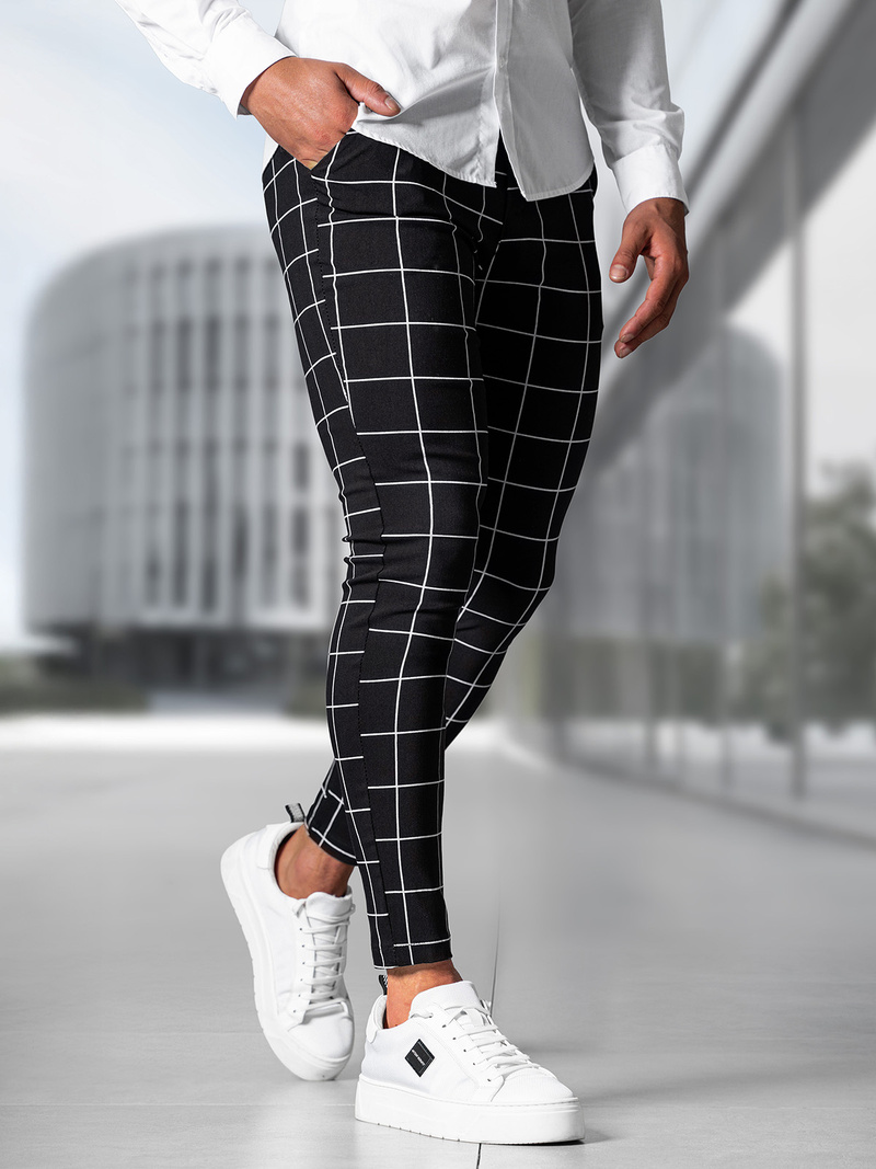 Ανδρικό παντελόνι chino mαύρος OZONEE O/P4009Z