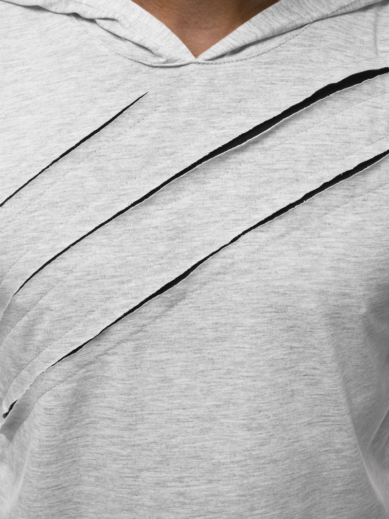 Ανδρικό μπλουζάκι με κουκούλα γκρι OZONEE A/1185Z