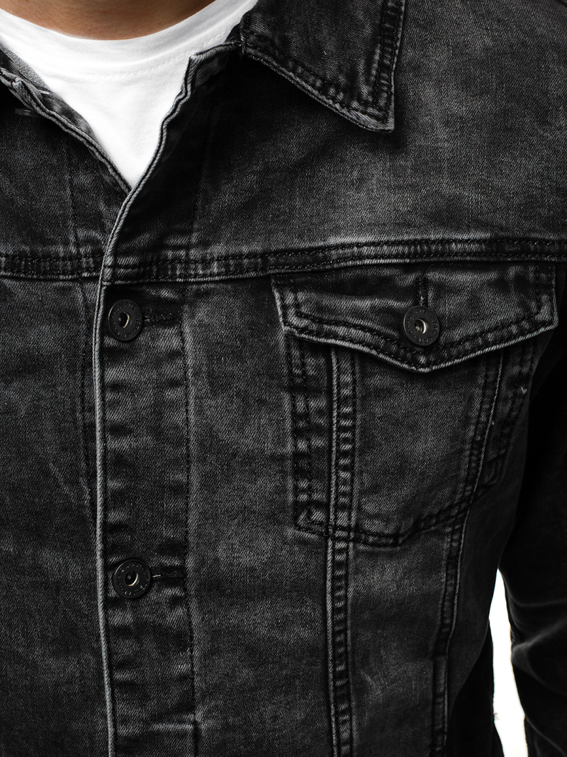 Ανδρικό τζιν μπουφάν μαύρο OZONEE V/19320