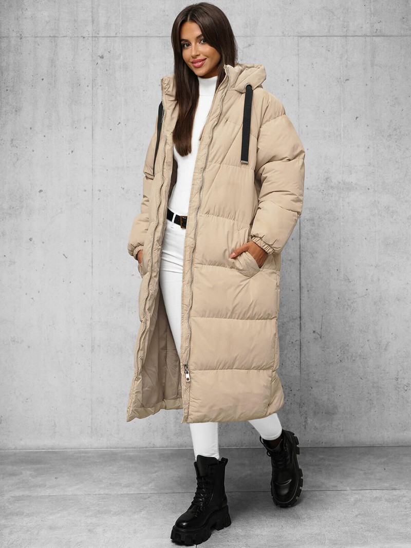 Γυναικείο μπουφάν μπεζ OZONEE JS/5M3163/62Z