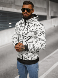 Ανδρικό Φούτερ με Kουκούλα λευκό OZONEE JS/8B1175/1