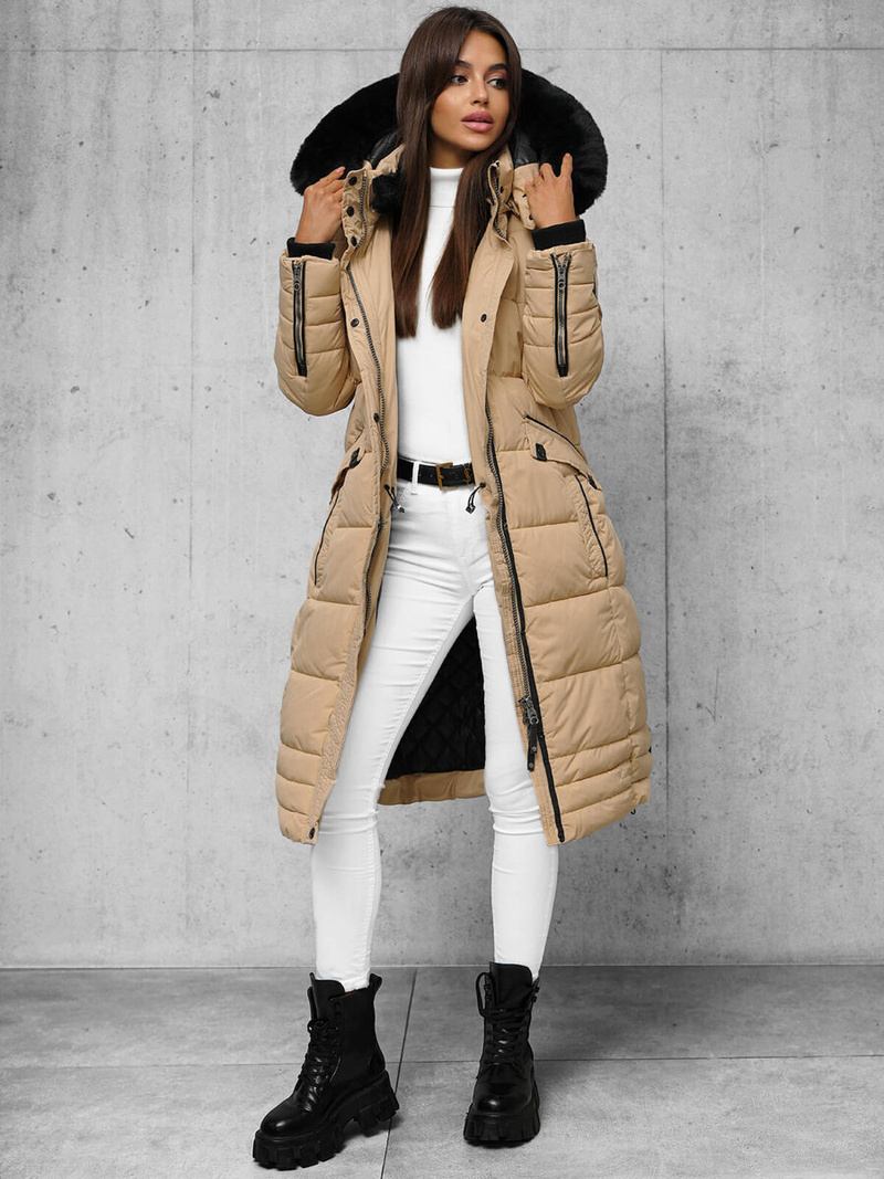 Γυναικείο μπουφάν μπεζ OZONEE O/W377