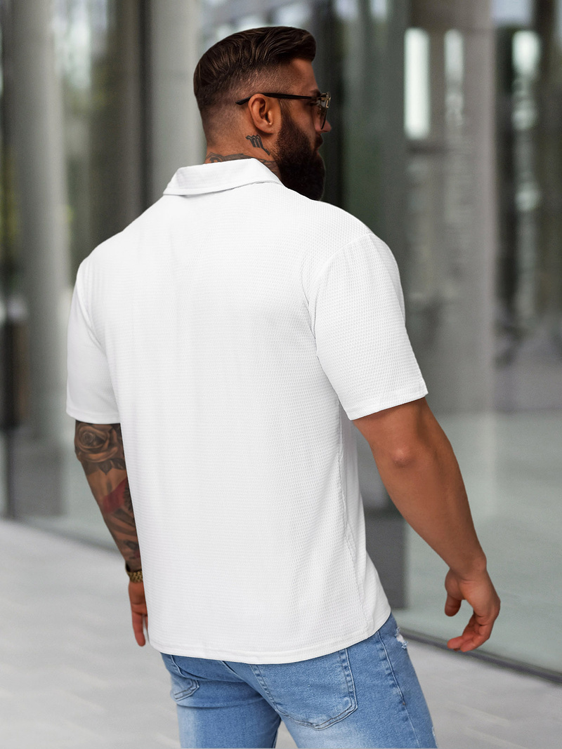 Ανδρική μπλούζα polo λευκό OZONEE O/YN2/593