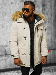 Ανδρικό χειμερινό μπουφάν μπεζ OZONEE JS/5M791/62