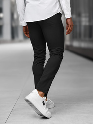 Ανδρικό παντελόνι chino μαύρο OZONEE DJ/5526Z