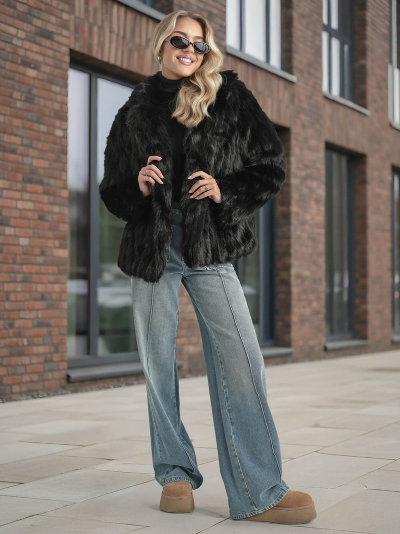 Γυναικείο μπουφάν μαύρο OZONEE JS/11Z8261