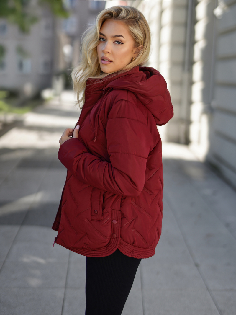 Γυναικείο μπουφάν bουργουνδία OZONEE JS/16M9300/06