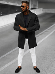 Ανδρικό παλτό μαύρο OZONEE JB/1047Z