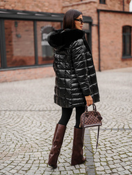 Γυναικείο μπουφάν mαύρος OZONEE JS/16M9120/392Z