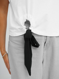 Γυναικείο μπλουζάκι Λευκό και μαύρο OZONEE JS/RJ77247