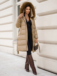 Γυναικείο μπουφάν μπεζ OZONEE JS/5M3298/84