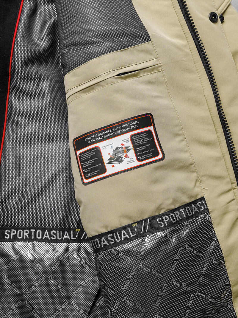 Ανδρικό χειμερινό μπουφάν μπεζ OZONEE JS/22M322/62