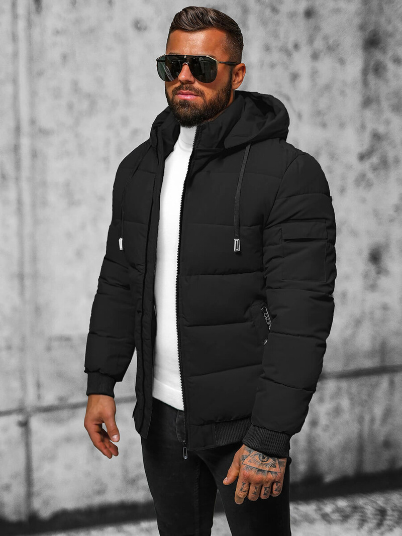 Ανδρικό μπουφάν μαύρο OZONEE JS/31M5006