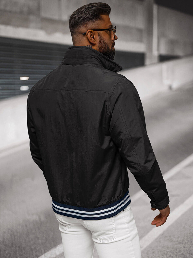 Ανδρικό χειμερινό μπουφάν μαύρο OZONEE JS/5M3101/392Z