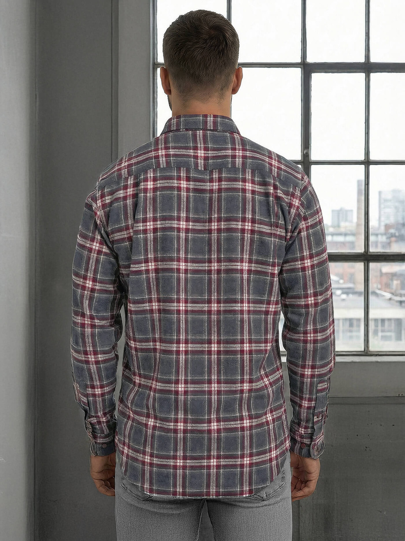 Ανδρικό πουκάμισο μπορντό OZONEE V/V178Z