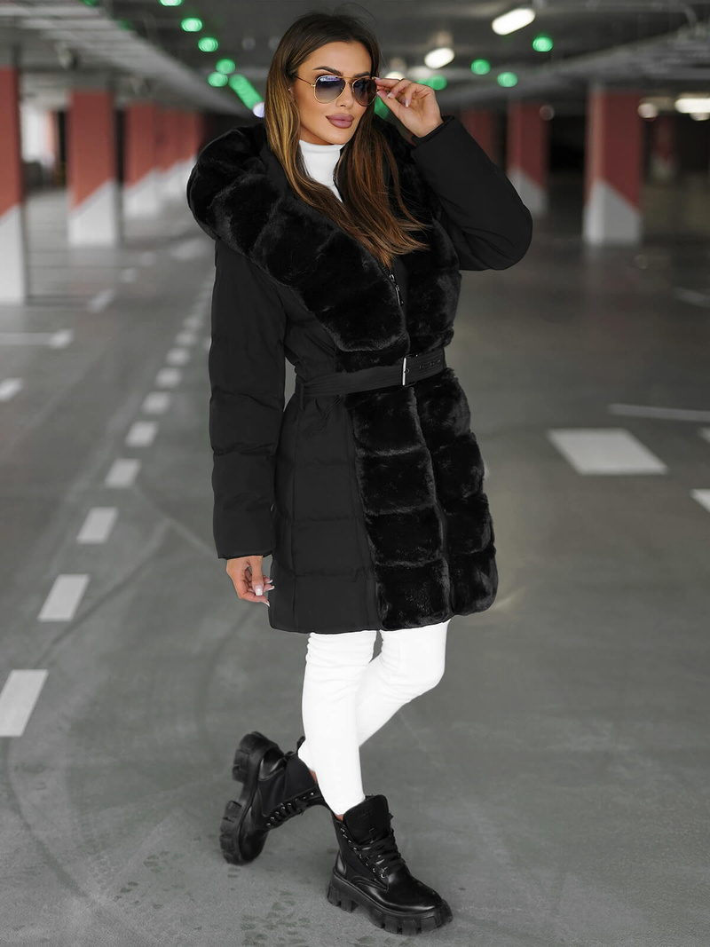 Γυναικείο μπουφάν μαύρο OZONEE JS/5M3158/392Z