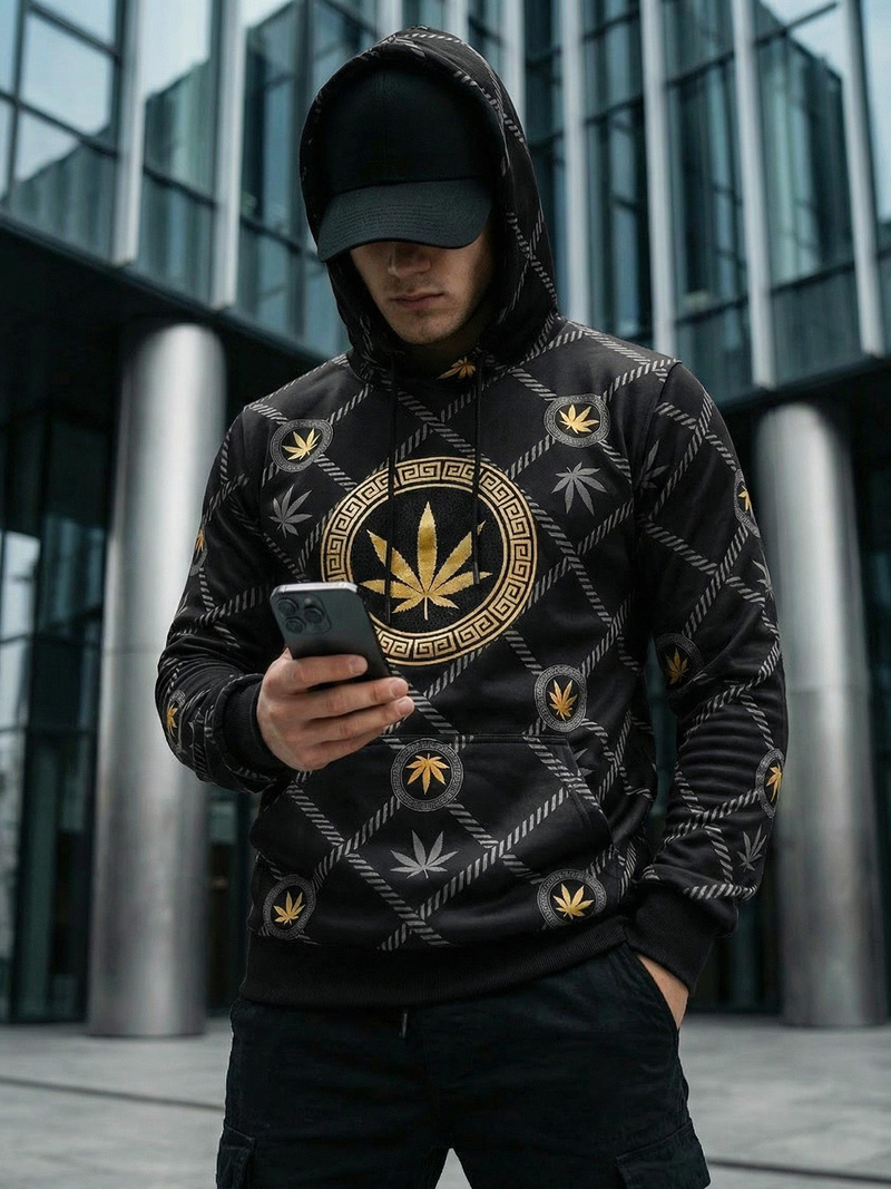 Ανδρικό Φούτερ με kουκούλα μαύρο OZONEE O/B267Z