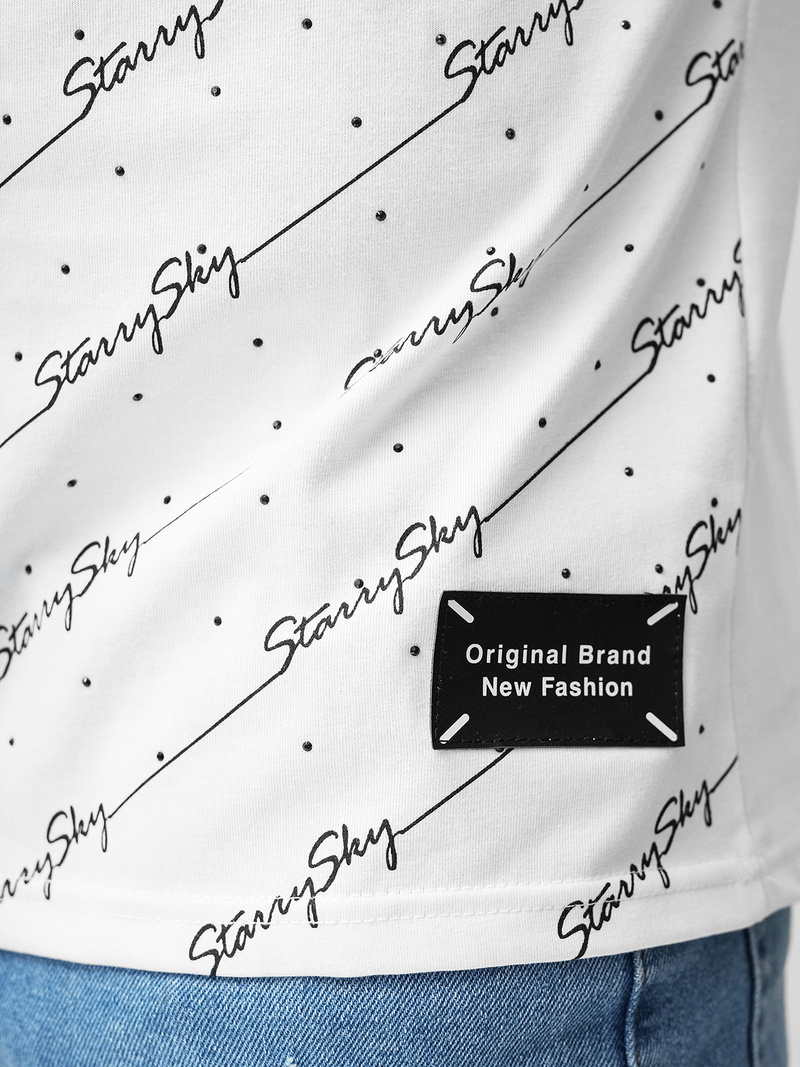 Ανδρικό μπλουζάκι λευκό OZONEE O/QQ1323