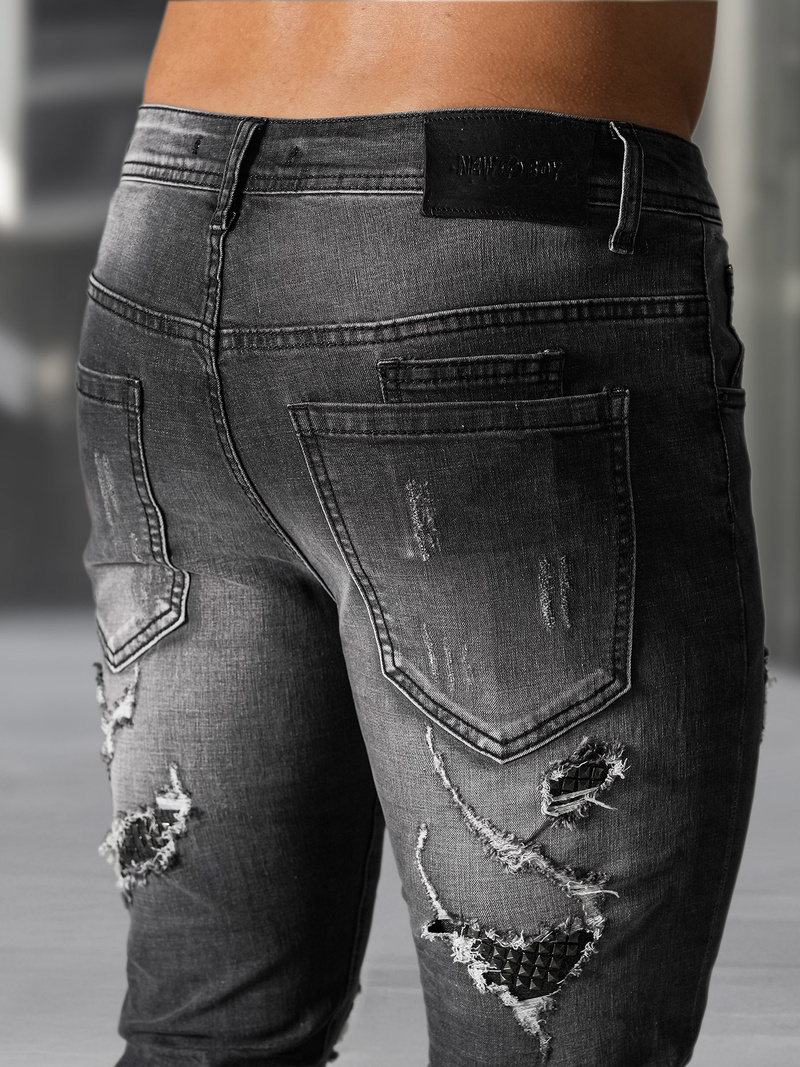 Ανδρικό τζιν παντελόνι mαύρος OZONEE NB/MP0152NZ