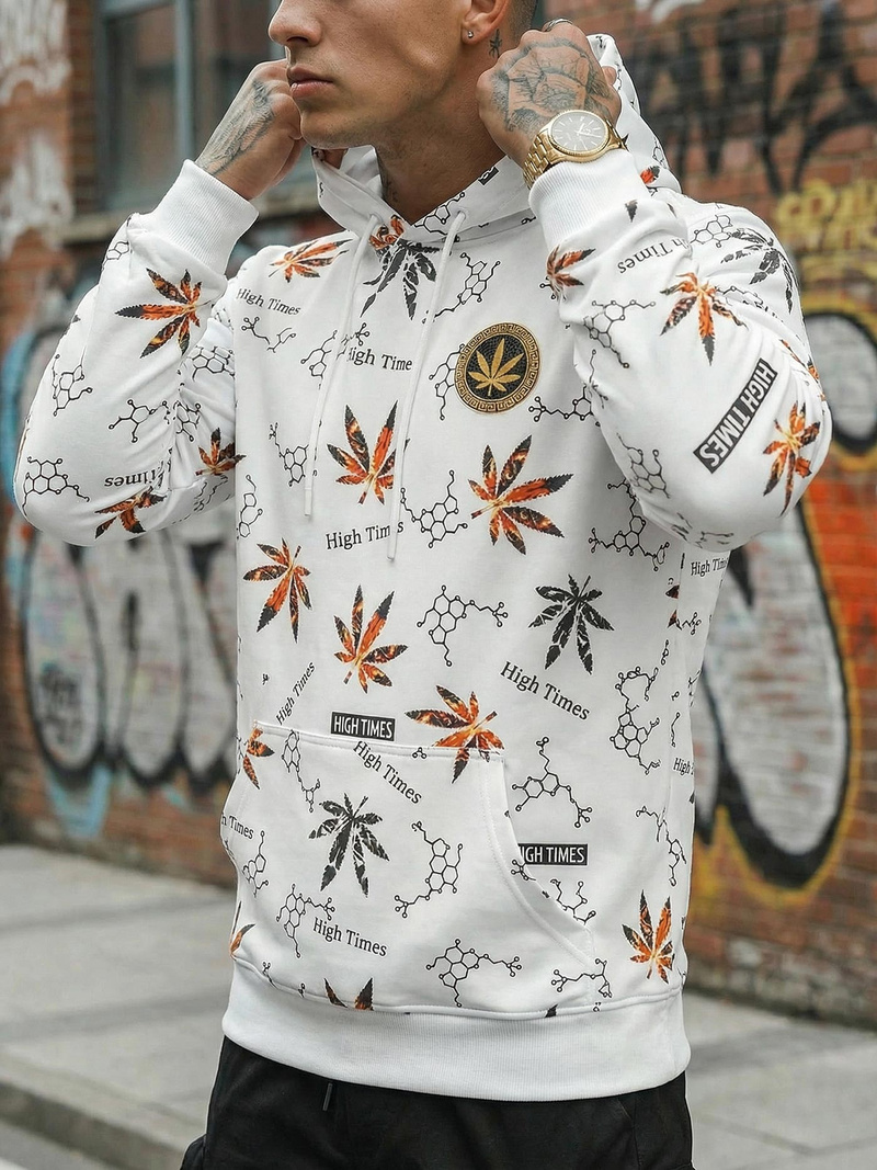 Ανδρικό Φούτερ με kουκούλα λευκό OZONEE O/B266Z