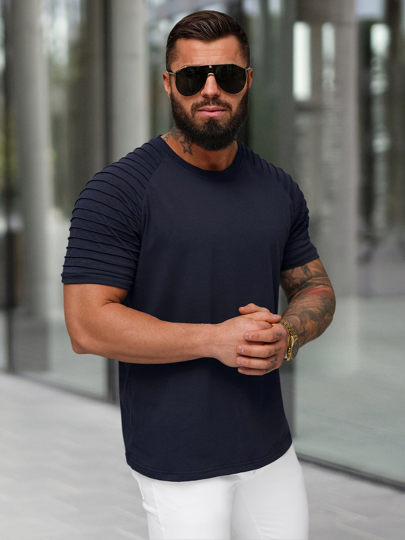 Ανδρικό μπλουζάκι ναυτικό μπλε OZONEE JS/8T88/25Z