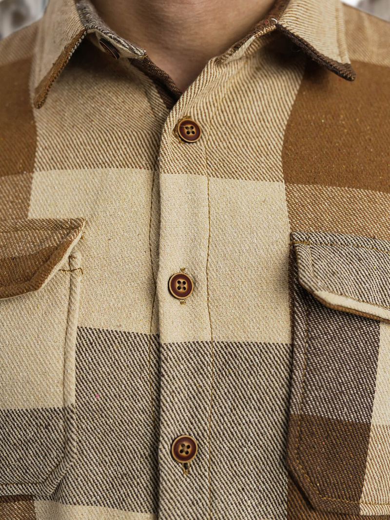 Ανδρικό πουκάμισο κάμελ OZONEE NB/MC728K