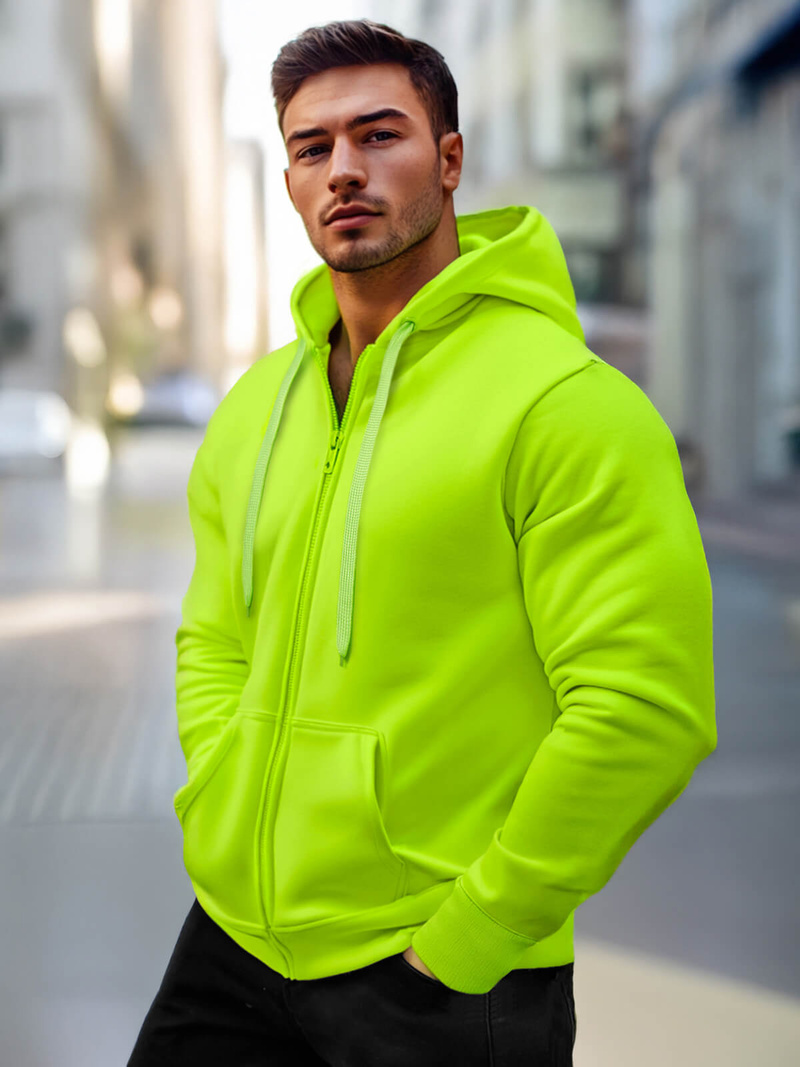 Ανδρικό Φούτερ με Κουκούλα γαλαζοπράσινο OZONEE JS/2008/72Z