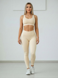 Γυναικείο κολάν eκρού OZONEE JS/17K580/1Z