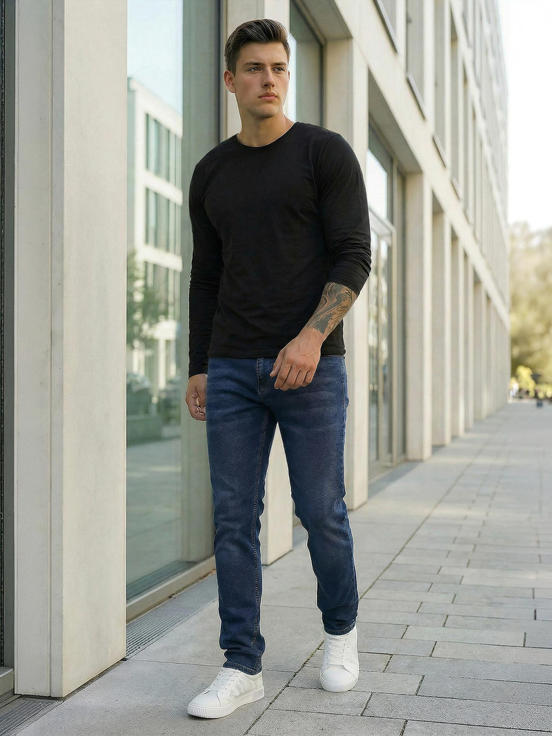 Ανδρικό τζιν παντελόνι Σκούρο μπλε OZONEE DO/4048/2Z