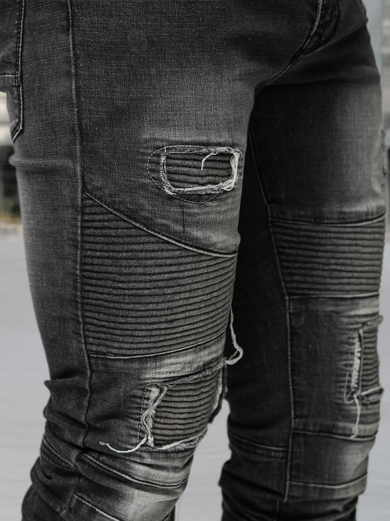 Ανδρικό τζιν παντελόνι mαύρος OZONEE NB/MP0142NZ