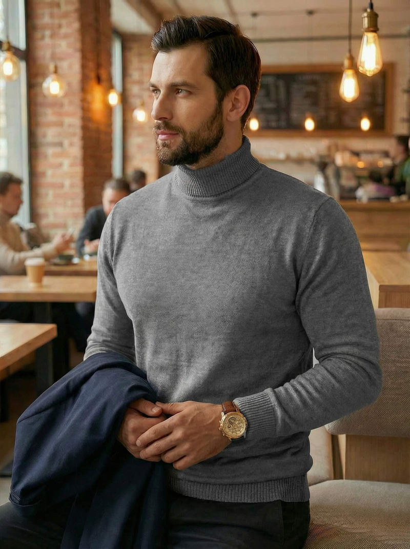 Ανδρικό πουλόβερ Γκρί OZONEE JS/59B3603/2