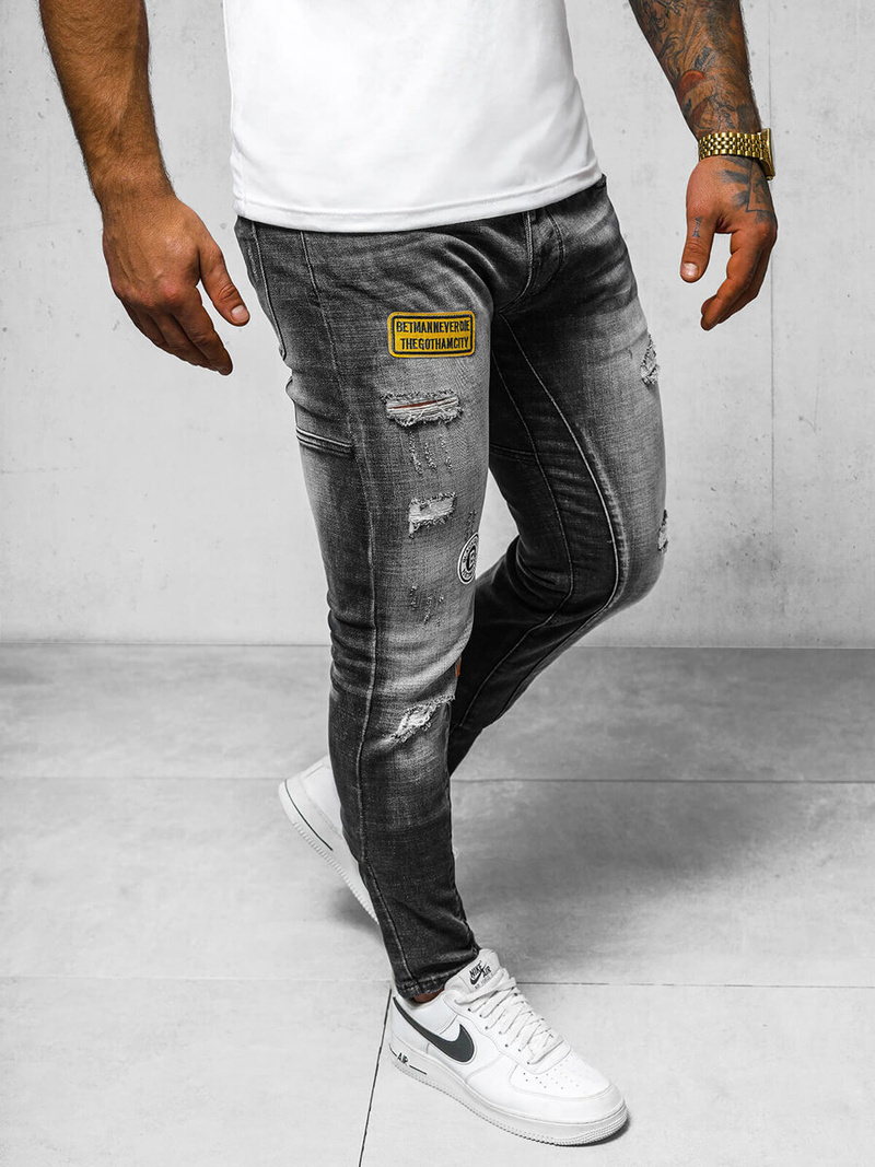 Ανδρικό τζιν παντελόνι mαύρος OZONEE NB/MP0047NZ