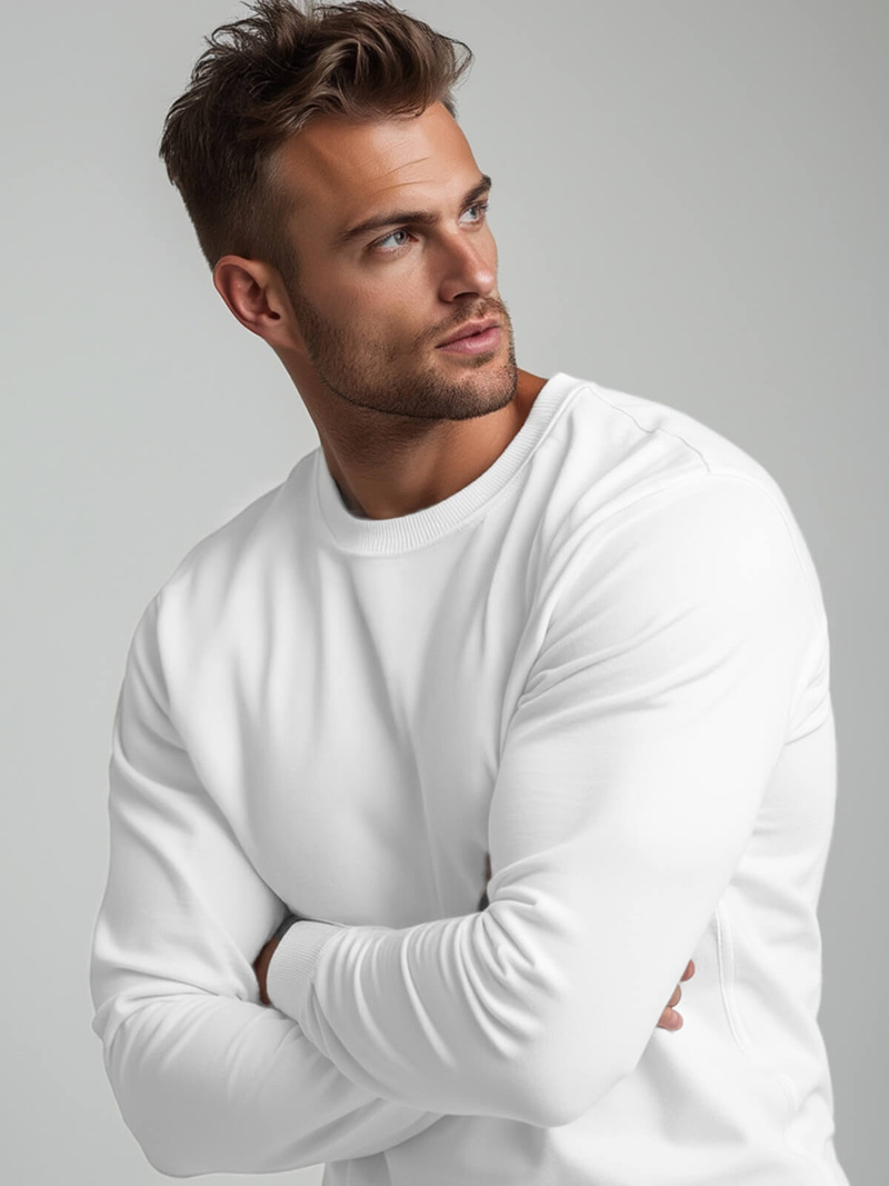 Ανδρικό Φούτερ λευκό OZONEE JS/2001-10Z